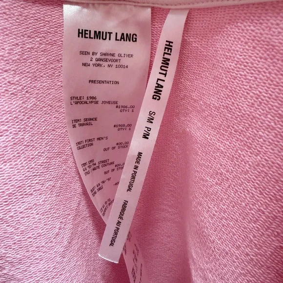 Helmut Lang Pink Shayne Oliver Campaign Print Zip Hoodie sweatshirt - Picture 3 of 13